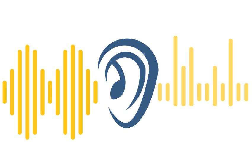 Lab logo showing yellow AM waves flowing into an ear and exiting as spike trains